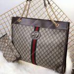 Gucci Exclusive Rajah GG Tote GG Supreme Beige Black