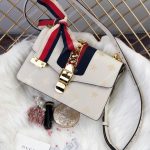 Gucci Sylvie Bee Star Small Shoulder Bag White