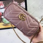 Gucci GG Marmont Mini Chain Bag 3 Zips Dusty Pink
