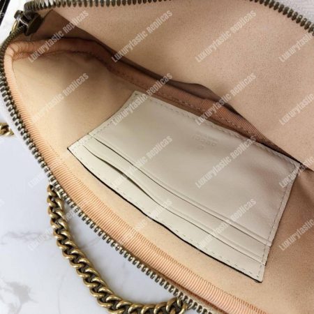 Gucci GG Marmont Mini Chain Bag 3 Zips White - Image 7