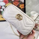 Gucci GG Marmont Mini Chain Bag 3 Zips White