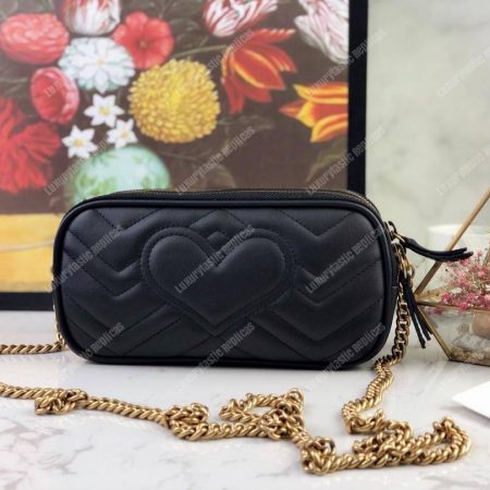 Gucci GG Marmont Mini Chain Bag 3 Zips Black - Image 4