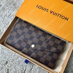 LV Sarah Wallet Damier Ebene Rose Ballerine