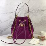Gucci GG Marmont Velvet Bucket Bag Fuchsia