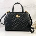 Gucci GG Marmont Small Matelassé Top Handle Bag Black