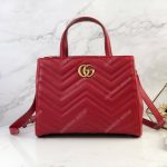 Gucci GG Marmont Small Matelassé Top Handle Bag Red