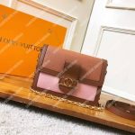 LV Dauphine MM Taurillon Leather Bruni/Strawberry Milk