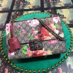 Gucci Padlock Medium GG Supreme Shoulder Bag Red Blooms