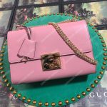 Gucci Padlock Leather Shoulder Bag Pink