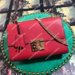 Gucci Padlock Leather Shoulder Bag Red