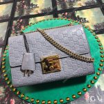 Gucci Padlock Medium Signature Shoulder Bag Dusty Gray