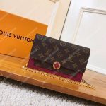 LV Flore Chain Wallet Monogram Fuchsia