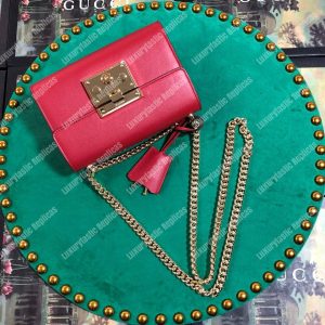 Gucci Padlock Small Leather Shoulder Bag Red - Image 3