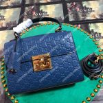 Gucci Padlock Small Signature Top Handle Bag Blue