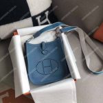 Hermes Mini Evelyne III 17 Clemence Bag Bleu Nuit