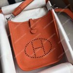 Hermes Mini Evelyne III 17 Clemence Bag Orange