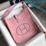 Hermes Mini Evelyne III 17 Clemence Bag Sakura Pink