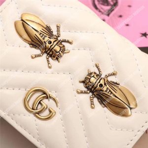 Gucci GG Marmont Card Case Wallet With Cicada White - Image 5