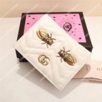 Gucci GG Marmont Card Case Wallet With Cicada White