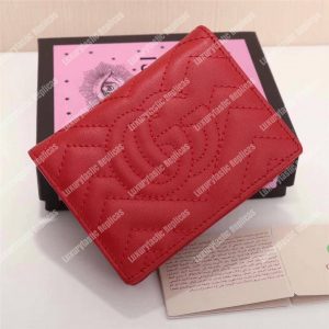 Gucci GG Marmont Card Case Wallet With Cicada Red - Image 4