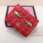 Gucci GG Marmont Card Case Wallet With Cicada Red