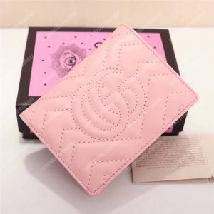 Gucci GG Marmont Card Case Wallet With Cicada Pink - Image 4