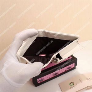 Gucci GG Marmont Card Case Wallet With Butterfly White - Image 3