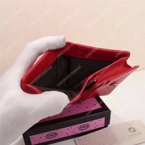 Gucci GG Marmont Card Case Wallet With Butterfly Red - Image 5