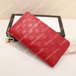 Gucci Icon Gucci Signature Zip Around Wallet Hibiscus Red