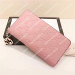 Gucci Icon Gucci Signature Zip Around Wallet Rose Pink