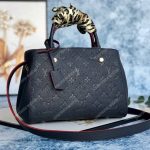 LV Montaigne BB Monogram Empreinte Leather Marine Rouge