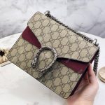 Gucci Dionysus GG Supreme Mini Bag Beige Burgundy