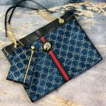 Gucci GG Rajah Large Tote Blue GG Velvet