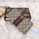 Gucci GG Zip Around Wallet With Three Little Pigs