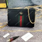 Gucci Ophidia Leather Small Shoulder Bag Black