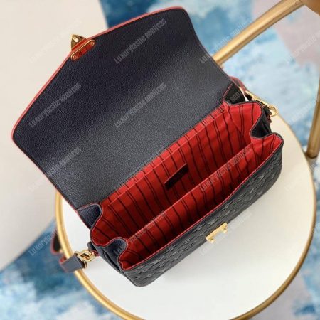LV Pochette Metis Monogram Empreinte Leather Marine Rouge - Image 8