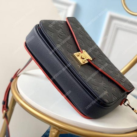LV Pochette Metis Monogram Empreinte Leather Marine Rouge - Image 5