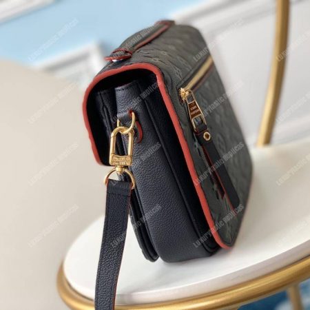 LV Pochette Metis Monogram Empreinte Leather Marine Rouge - Image 4
