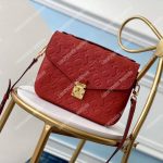 LV Pochette Metis Monogram Empreinte Leather Cerise