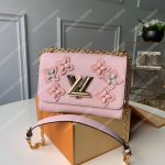 LV Twist MM Epi Flower Tinsel Rose Ballerine