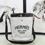 Hermes Grooming Bag White Palladium-Plated Hardware