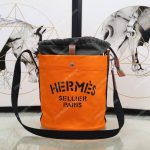 Hermes Grooming Bag Orange Palladium-Plated Hardware