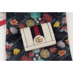 Gucci Ophidia Leather Card Case Wallet White