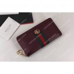 Gucci Ophidia Zip Around Wallet Burgundy Leather