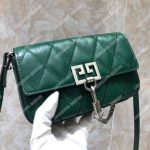 Givenchy Mini Pocket Bag In Diamond Quilted Leather Green