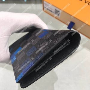 LV Brazza Wallet Damier Graphite Pixel Blue - Image 4