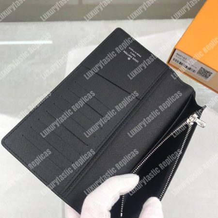 LV Brazza Wallet Damier Graphite Pixel Blue - Image 5