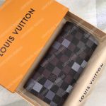 LV Brazza Wallet Damier Graphite Pixel Gray