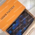 LV Zippy Wallet Vertical Damier Graphite Pixel Blue