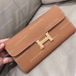 Hermes Constance Long Wallet Epsom Gold Gold-Plated